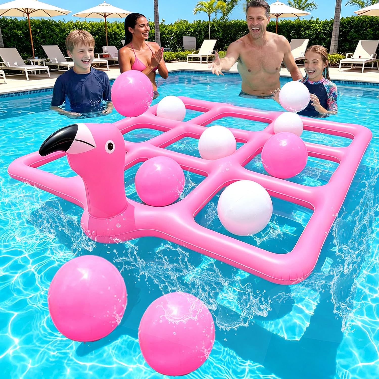 Tic Tac Toe Giant - Pink Giant Flamingo Pool Tic Tac