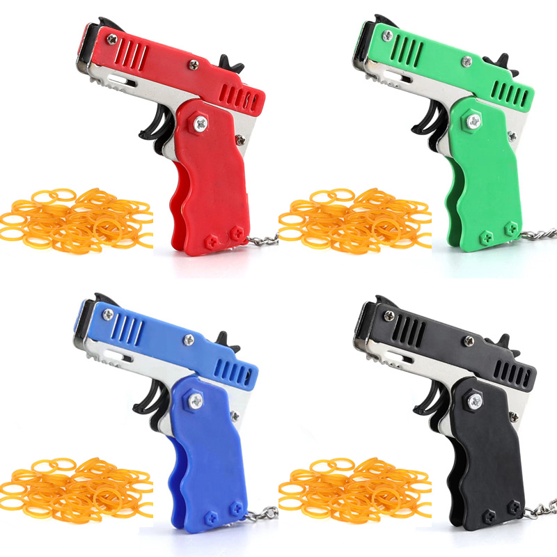 Party Games Kids Outdoor - Mini Keychain Rubber Band Gun Toy