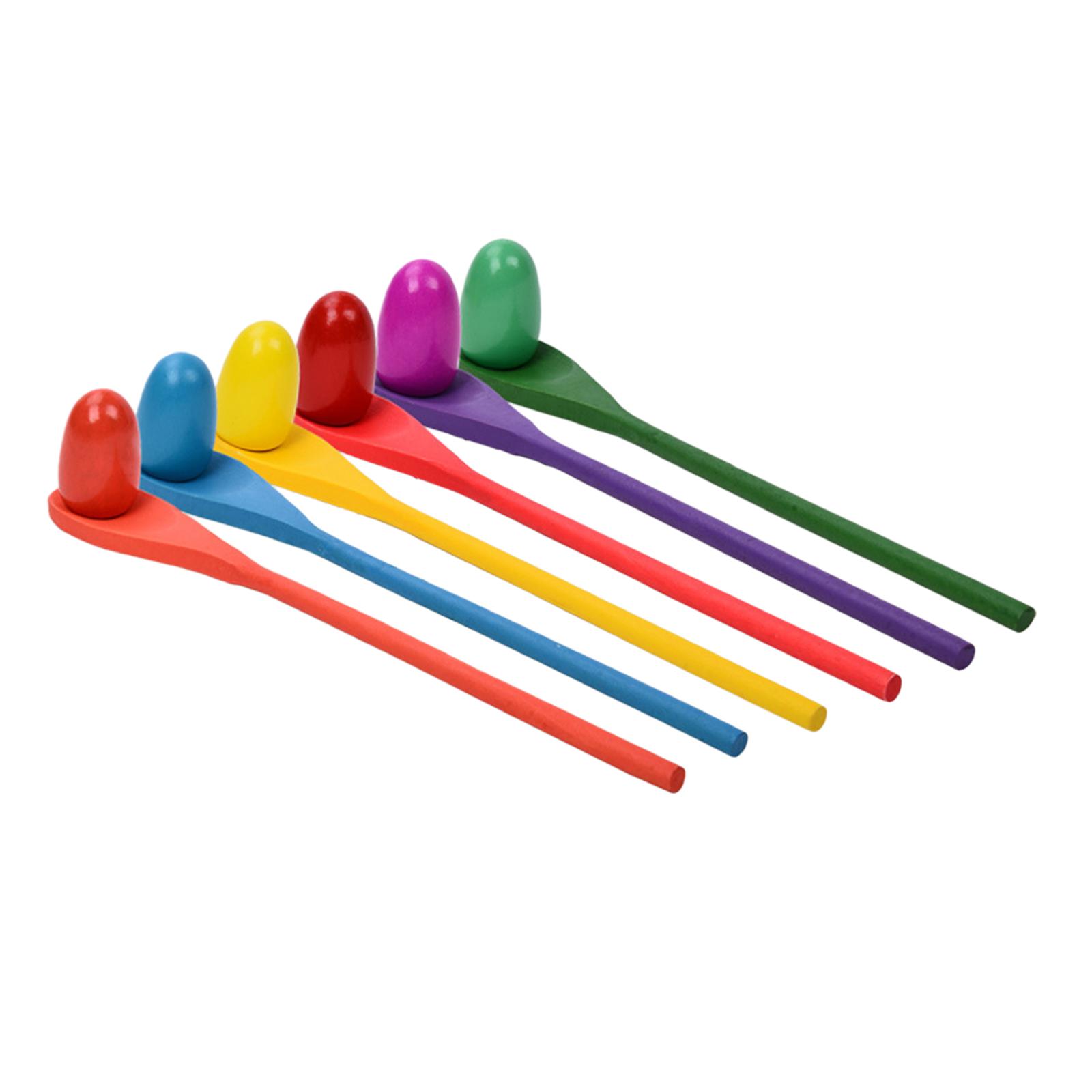 Party Games Kids Outdoor - 6 Pieces Egg Spoon Race Game