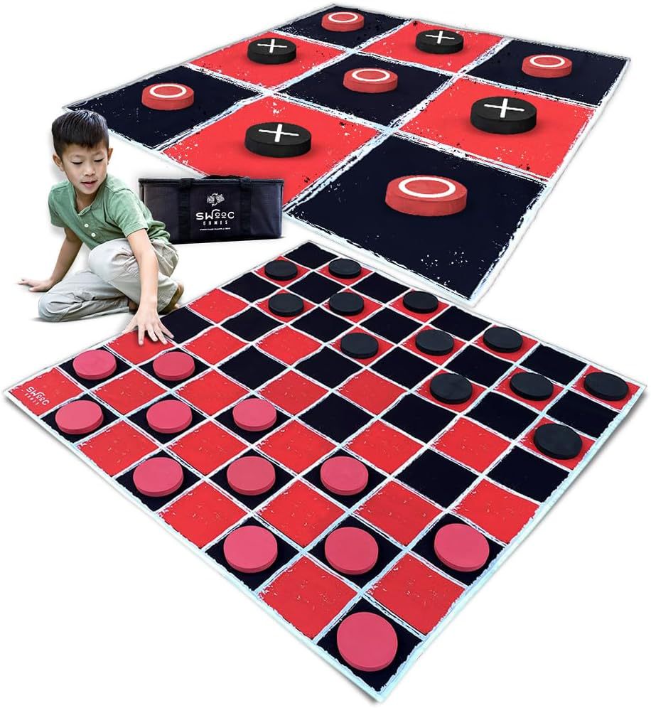 Giant 2-in-1 Checkers & Tic Ta - Tic Tac Toe Giant recension och pris