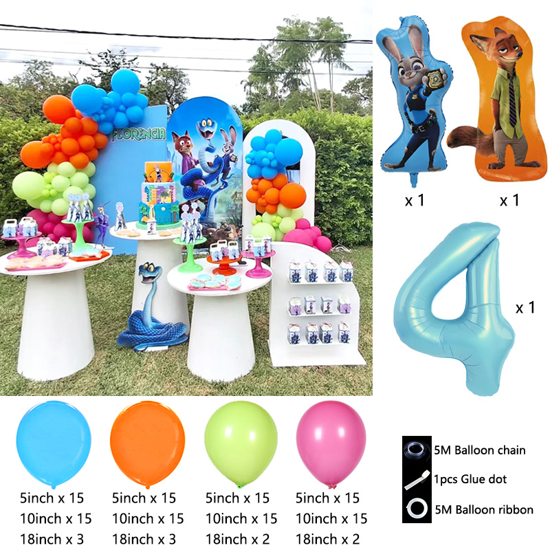 Zootopia Theme Balloon Chain S - Zootopia Party Games recension och pris
