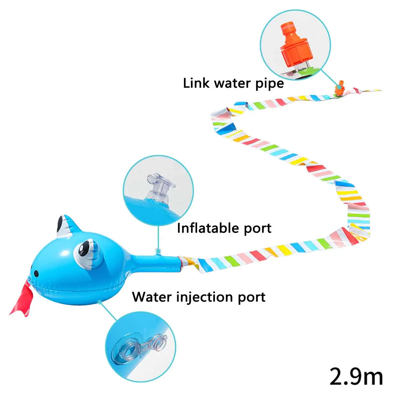 Inflatable Water Spray Snake T - Party Games Kids Outdoor recension och pris