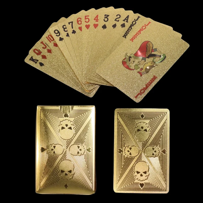 Gold Foil Skull Poker Cards Wa - Party Games Using Playing Cards recension och pris