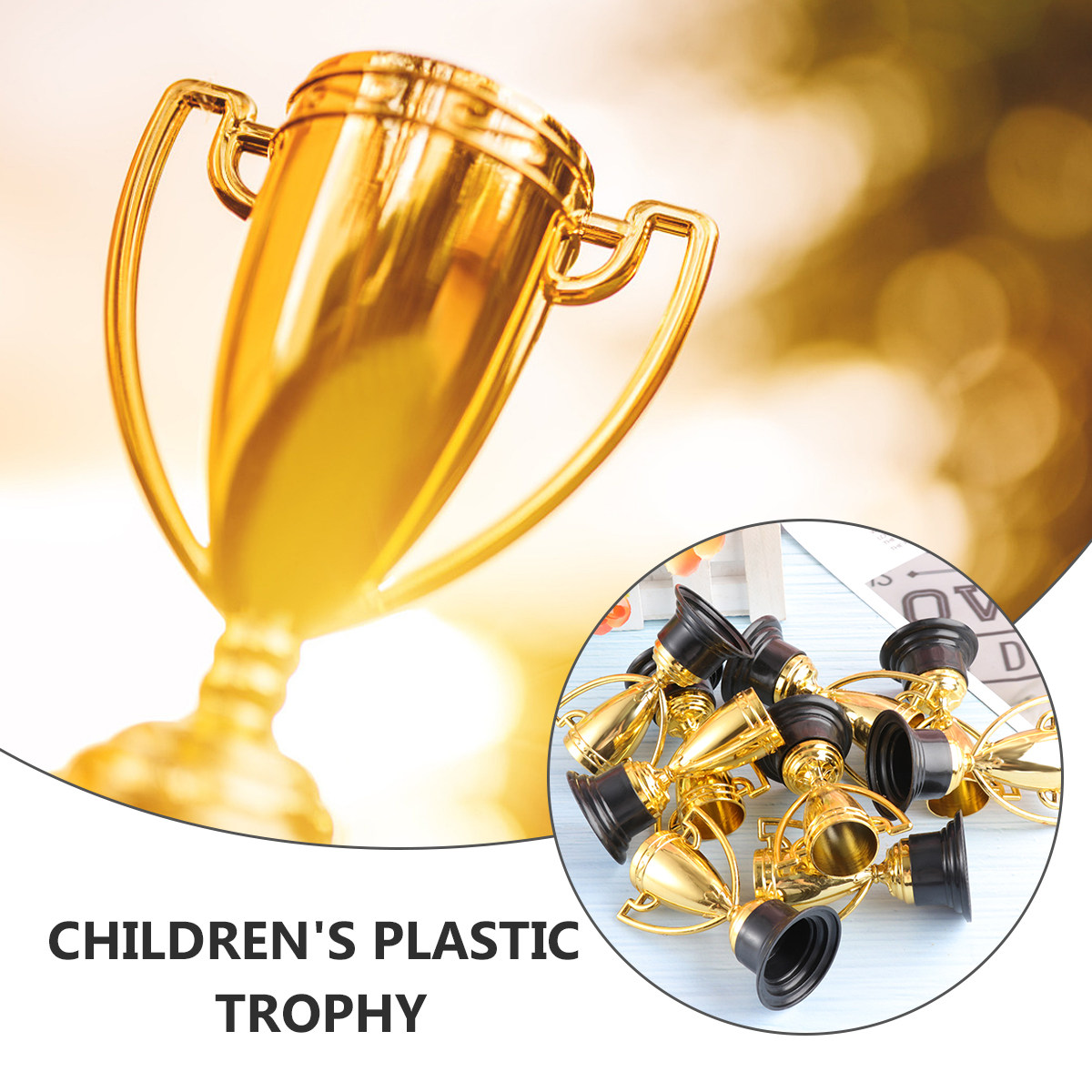 12Pcs Plastic Trophy Mini Gold - Party Games Mini recension och pris